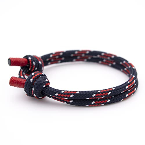 Wind Passion Nautiskt Röd Kraftig Vattentät Flätat Stiligt Armband för Män