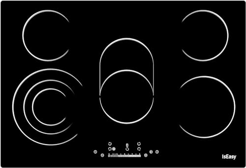 Plaque Vitrocéramique 5 Feux, Table de Cuisson Vitrocéramique 5 Foyers Encastrable Plaque 5 Feux- 8600W, 5 Foyers, 77cm, Autarkic, Tactile, Minuteur, Verre-céramique