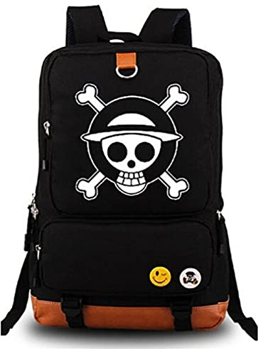 Gumstyle Anime Monkey D Luffy Lumineux Sac à Dos Cartable Backpack pour Ordinateur Portable Etudiant Sac de Livre d' École Rucksack Black/1