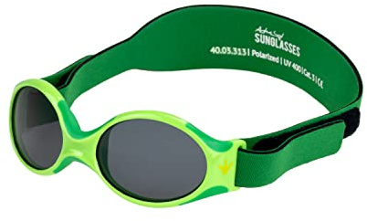ActiveSol Explorer - Gafas de sol para bebé, 0-18 meses, con diadema, protección UV400, polarizadas, sin BPA, Verde | Rana