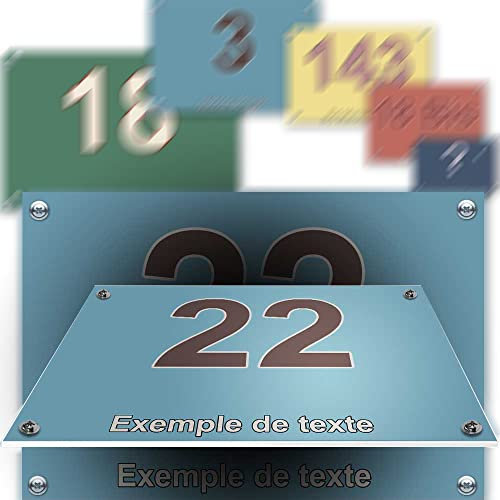 Petite plaque PVC numéro maison décorative - pour porte et boite aux lettres - collection pastels : 2 lignes personnalisables