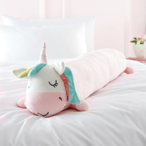 Catherine Lansfield Cuddle Friends Unicorn 90x15cm Large 3D Cushion Pink