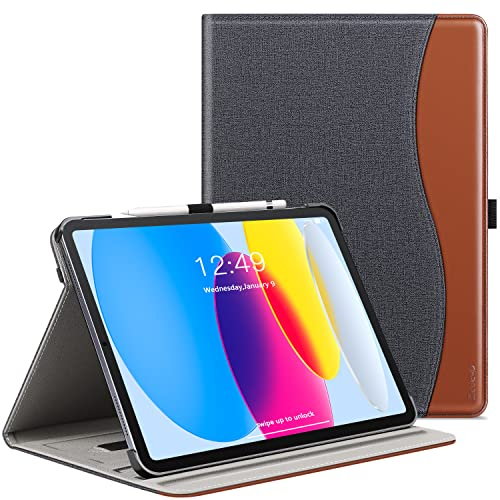 ZtotopCases Case for iPad 11th Generation 11 Inch 2025(A16)/iPad 10th Generation 10.9 Inch 2022, Premium Leather Business Cover with Auto Wake/Sleep, Multi-Angle Stand & Pencil Holder, Demin Black