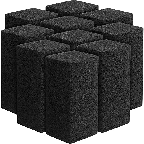 10 Stück kommerzielle Qualität Grill Reinigung Ziegel Home Restaurant Wiederverwendbarer Bimsstein Reiniger Kratzer Reinigung Grill Stein für Raucher, Grills, Grillroste Outdoor Cleans, Schwarz