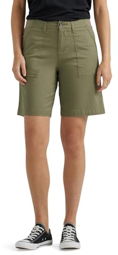 Lee Women's Ultra Lux Comfort with Flex-to-Go Utility Bermuda Short Deep Lichen Green 16