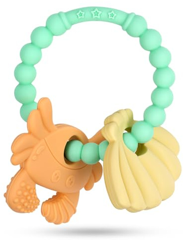 Vicloon Anneau de Dentition pour Bébé, en Silicone pour Jouet de Dentition Sans BPA,Accessoires d'allaitement Toxique Aide à Prévenir Les Gencives Douloureuses Chez Les pour Bébés de 3 Mois et Plus