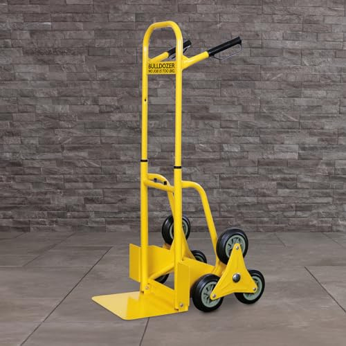 Bulldozer PRO 200kg Load Capacity Hand Truck for Stairs, Tri-Star Wheel Design, Adjustable Footplate, Adjustable Height, Easy Movement, Angled Handle Grips, Heavy Duty, Durable Steel (58x54cm)