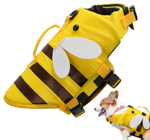 Veeteah Hundeschwimmweste zum Schwimmen,Hundeschwimmweste,Atmungsaktive Haustier-Schwimmweste, wasserdichte Rettungsweste für Hunde | Verstellbarer, modischer Hunde-Badeanzug mit