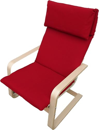 Jacek POÄNG PELLO Kissen/Polster für Schaukelstuhl mit hoher Rückenlehne Dicke 8 cm Größe 57 x 120 cm Material Hochwertiger Möbelstoff (Rot)