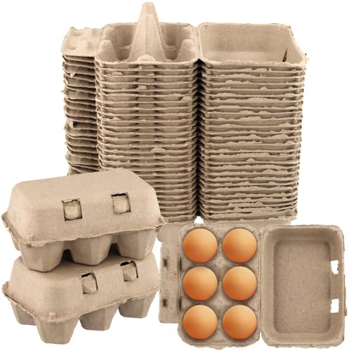 SOUJAP 30 scatole per uova a 6 celle, 15 x 10 x 7 cm, scatola di cartone per uova, scatole per uova di gallina