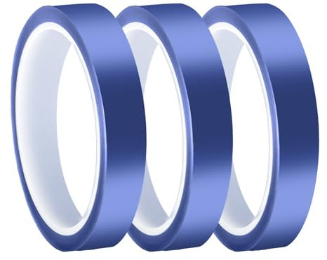 BEASAFY 3 rotoli di nastro adesivo resistente al calore, 20 mm x 33 m, blu sublimazione, forte pasta termica, adatto per stampanti 3D, circuiti stampati elettronici