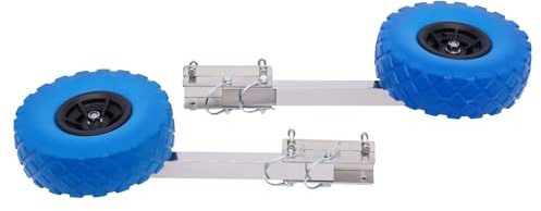 Schlauchbooträder 25cm Heckräder für Schlauchboot 150kg Belastung Slipräder Schlauchboot 40cm Stangenlänge mit 2 Räder 2 Lange Schraubkappen 4 Ohrschnallen 2 Halterungen