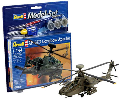 Revell Kit de modélisme 64046 - Kit de modélisme AH-64D Longbow Apache dans la baguette 1:144 - Moyen