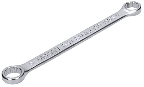 SW-Stahl 01302L Doppelringschlüssel 8 x 9 mm flach I gerade Ausführung I 12-kant I Ringschraubenschlüssel I Doppel-Schraubenschlüssel I Ringschlüssel