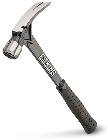 ESTWING Ultra Series Hammer - 19 oz USA Made Rip Claw Framing Hammer with Milled Face & Shock Reduction Grip - EB-19SM