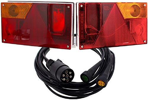 The Drive | Anhänger Rückleuchten Satz | Aspöck Multipoint 1 I | 4m Anschlusskabel 7-polig | Rechts & Links | Bajonett-Anschluss | Rücklichter für PKW-Anhänger, Trailer & Wohnwagen