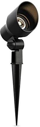 Malibu Low Voltage Landscape Spotlights 20W Halogen Spot Lights 12V AC Outdoor Black Landscape Lighting Kit with Spike Stakes and Connectors 145 Lumen 2800K Warm White for Garden, Lawn, Walkway