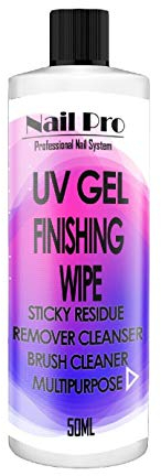 Uv Nail Gel Finishing Wipe, Sticky Residue Remover, Cleanser, Brush Cleaner (50Ml)