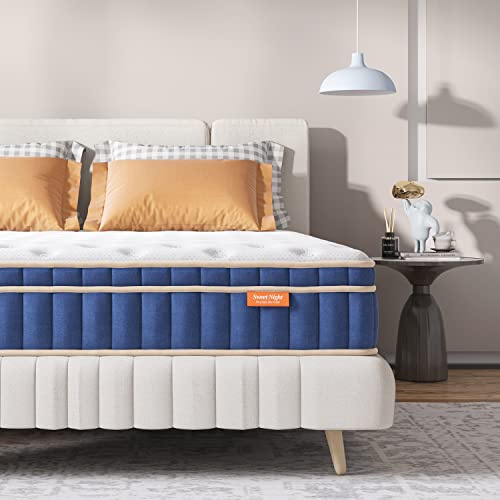 Sweetnight Colchón de Muelles Ensacados 135 x 190cm | Colchón Híbrido de Muelles de Espuma Viscoelástica | Altura 20 cm | Transpirable, Cómodo, Silencioso y Ergonómico | 135 x 190 x 20cm