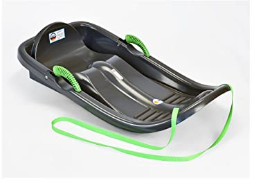 KHW Snow Bird De Luxe Bobschlitten | 96x20x54 cm | Rodel für Kinder ab 5 Jahren | Anthrazit | Metallbremsen | rutschsicher & TÜV-geprüft | kältebeständiger Kunststoff, Made in Germany