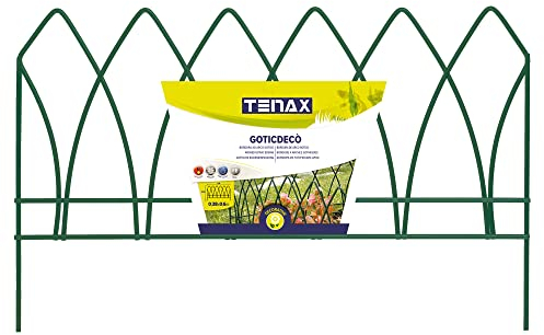 TENAX Goticdecò 38x60 cm Vert, Panneau en Fer Traité, Finition Arche Gothique, Bordure pour Jardins et Parterres de Fleurs