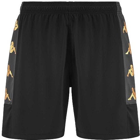 Kappa Short, GONDO, Short de fútbol, Negro/Gris, M, Hombre