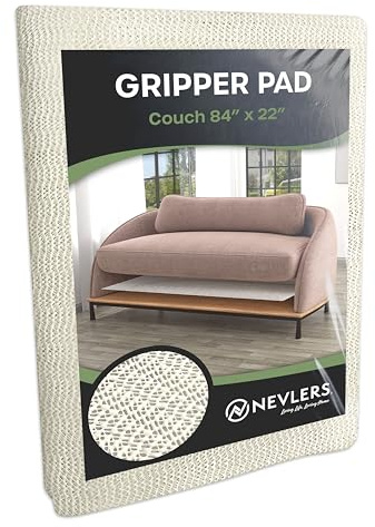 Nevlers 84x22 White Couch Cushion Grip Pad | Durable PVC Foam Non Slip Pad | Open-Weave Gripper Pad Design | Couch Stoppers to Prevent Sliding Cushions | Couch Supporter for Under The Cushions