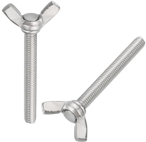 QUARKZMAN 10pz Viti Farfalla a Ali M6-1x50mm, Viti Farfalla a Mano in Acciaio Inossidabile 304, Viti Farfalla a Mano a Testa a Farfalla