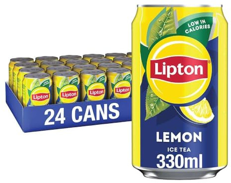 Lipton​ Lemon​ Ice Tea Can 330 ml (Pack of 24), low calorie​ soft drink​, ​100% black tea extract