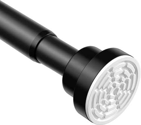 WEIXINHAI Shower Curtain Pole,Extendable Curtain Poles 79-160 Cm,Shower Poles Extendable No Drill,Shower Curtain Rail Non-Slip,Black Shower Pole For Bathroom,Kitchen,Bedroom,Diameter:22 Mm