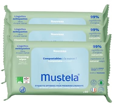 Lingettes nettoyantes à l'avocats Bio | Nettoie efficacement et en douceur | Peau douce et hydratée | Visage, mains et siège | Fabriqué en France | Lot de 3x60 lingettes