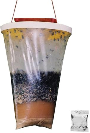 FENGCHUANG Trappole per Mosche, Trappola Mosche Porta L'esca, Trappola per Insetti, Adatto per Giardini, Allevamenti, Stalle, Bidoni, Stalle