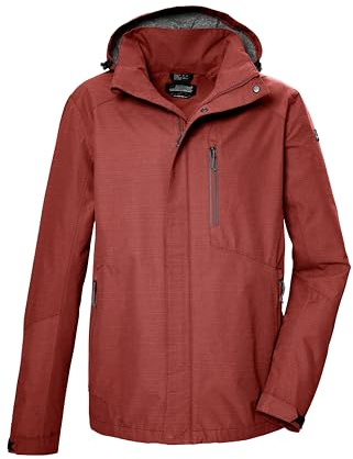 Killtec Homme Veste fonctionnelle imperméable/veste outdoor avec capuche amovible KOS 256 MN JCKT, ziegelrot, M, 43280-000