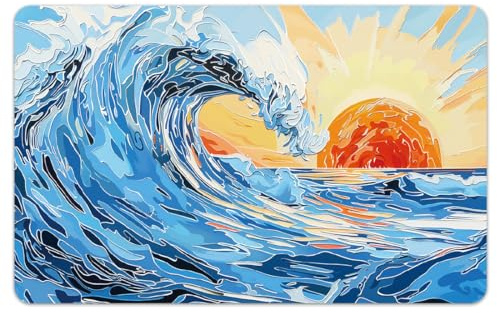 Peacoblue Bank Card Sticker Ocean Waves Credit Debit Card Custom Skin Cover Protector, 4 Styles Waterproof Scratch-Proof and Attractive Decal for Most Popular EBT Transportation Key Card