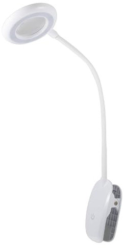 PURElite Lampe loupe à pince - Lampe de table et lampe de bureau rechargeable,grossissement 3x,LED,col réglable et pince inclus,ampoules à lumière naturelle pour la lecture,la couture,l'artisanat