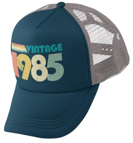 Galaxy Tees Casquette de baseball unisexe vintage 1985 40e anniversaire en 2025 style camionneur design rétro cadeau, bleu marine/gris, Taille unique