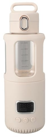Hervidor Eléctrico Portátil, Calentador de Agua y Leche Inalámbrico de 350 Ml con Control de Temperatura Ajustable, Caldera de Agua Caliente Recargable por USB para Viajes en