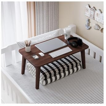 HUFIREHU Bambu KnäBord Soffa Frukostbord Laptopbordet FöR SäNg HopfäLlbart SäNgbord FöR Laptop SäNgbricka Bambu HöJdjusterbar Laptopbord FöR BäRbar Bambu SäNgbricka Bord Med Vikbara Ben(Brown,70*31CM/