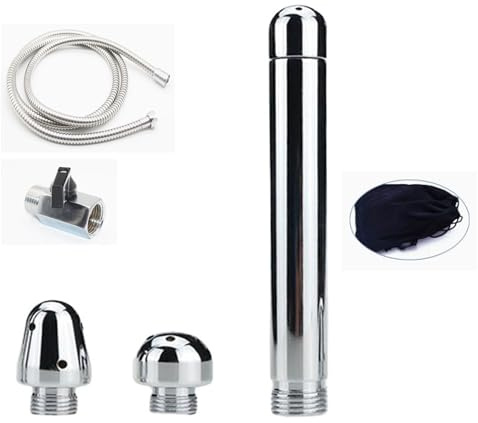 Shower Enema Nozzle System, Portable Travel Enema Shower Enema System Water Control Valve for Men and Women Reusable Nozzle Shower Attachments Kits Straight Head