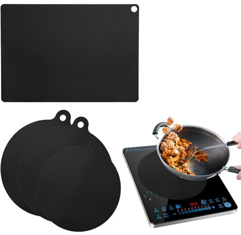 Set da 4 Salvapiani in Silicone - Resistente al Calore (260°C) - Copripiastra a Induzione Antiscivolo - Protezione per Pentole/Padelle Calde - Multiuso BPA Free - Anti-Graffio per Piano Cottura