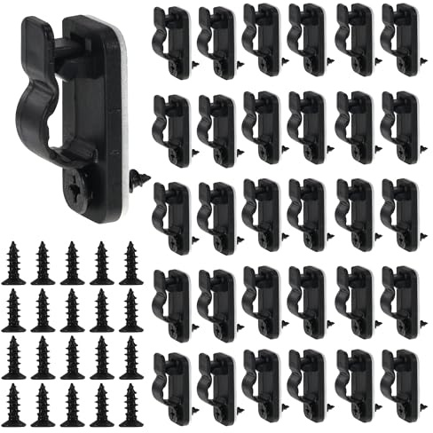 EUIOOVM 60Pcs Outdoor Hooks for Garden Lights, Screw-in Hooks Outdoor String Light Clips Fence Hooks for Light Wire, Hanging String Lights, Potted Plants, Christmas, Festival Wind Chimes Decoration