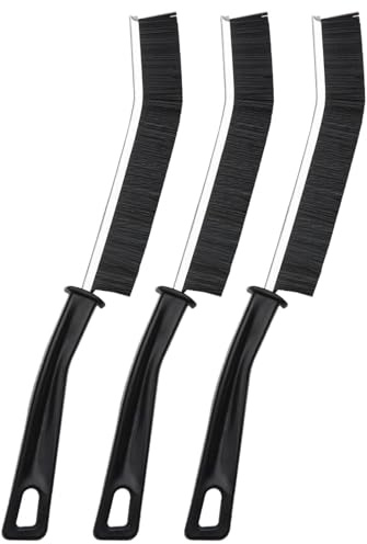 SINZONeu® Brosse à Joints Poils Durs - 3 Pièces pour Nettoyage Profond Salle de Bain et Cuisine, Brosse Joint Carrelage et Fissures (Noir)
