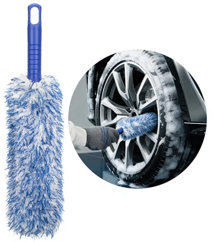 VINATO Cepillo Llantas Coche Cepillo de Rueda Cepillo de Microfibra para Limpiar Cepillo Limpieza Coche para Limpiar Llantas Delicadas,Ventilación de Aire, Moto
