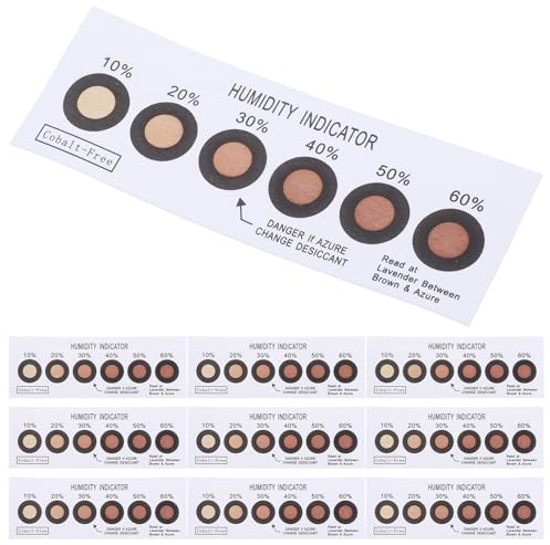 Kichvoe Medidores de Humedad Reutilizables Smd de 6 Puntos, Tarjetas Indicadoras Pequeñas, Paquete de 10, Cambio Color Azul a Rosa, Fácil Instalación para Uso en Circuitos