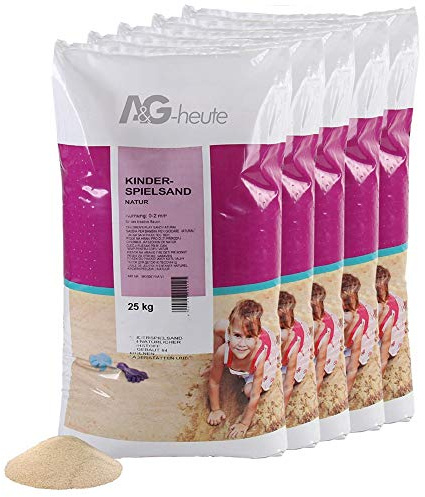A&G-heute 125 kg de arena de cuarzo para niños, caja de arena decorativa tamizada, color beige, calidad superior