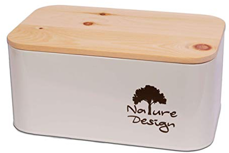 Dekobox Brotbox aus Metall und Zirbenholz - abnehmbares Servier- und Schneidebrett - Brotkasten Made in Tirol