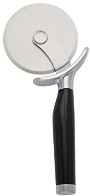 KitchenAid Classic Pizza Wheel with Sharp Blade For Cutting Through Crusts, Pies and More, Built In Finger Guard for Safety and Comfort Grip to Protect Fingers, Dishwasher Safe, 9-Inch, Black