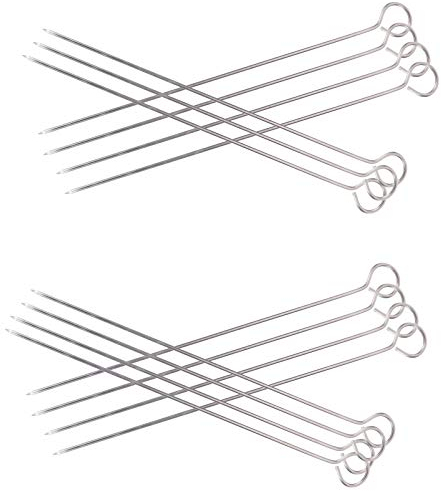 30 Pz Insegna in Acciaio Inossidabile Bastoncini per Arrostire Marshmallow Spiedini di Maiale alla Griglia Spiedini di Frutta alla Griglia Lacci di Pollame Abito Perlato Rossore