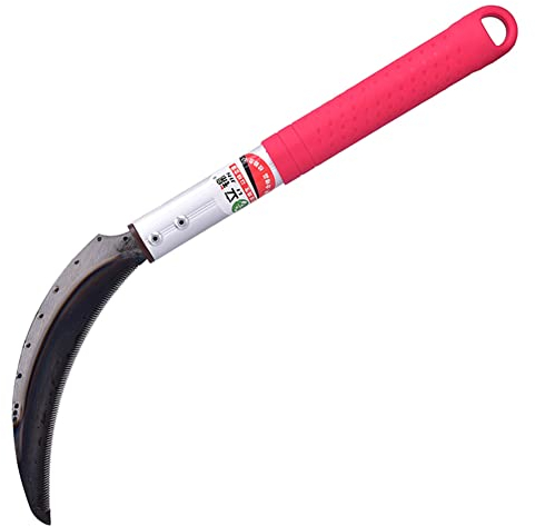 AFuex Japanische unkrautgehärtete Stahlsichel - Sägezahngrassichel,A