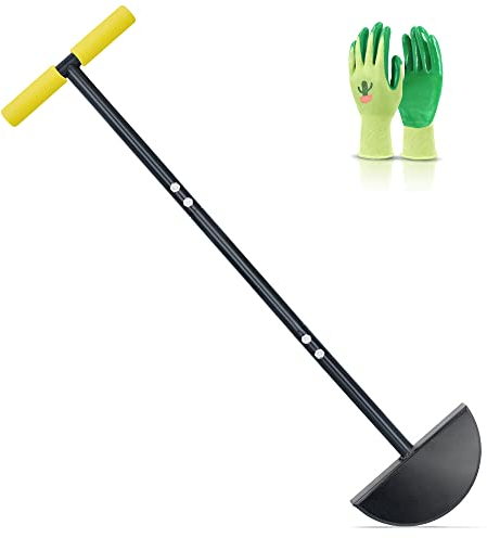 Colwelt Rasenkantenschneider, Half Moon Kantenstecher Rasen mit weichem T-Grip, Manueller Kantenstecher für Gras, der Bürgersteige, Einfahrten, Gärten, 96 cm grenzt